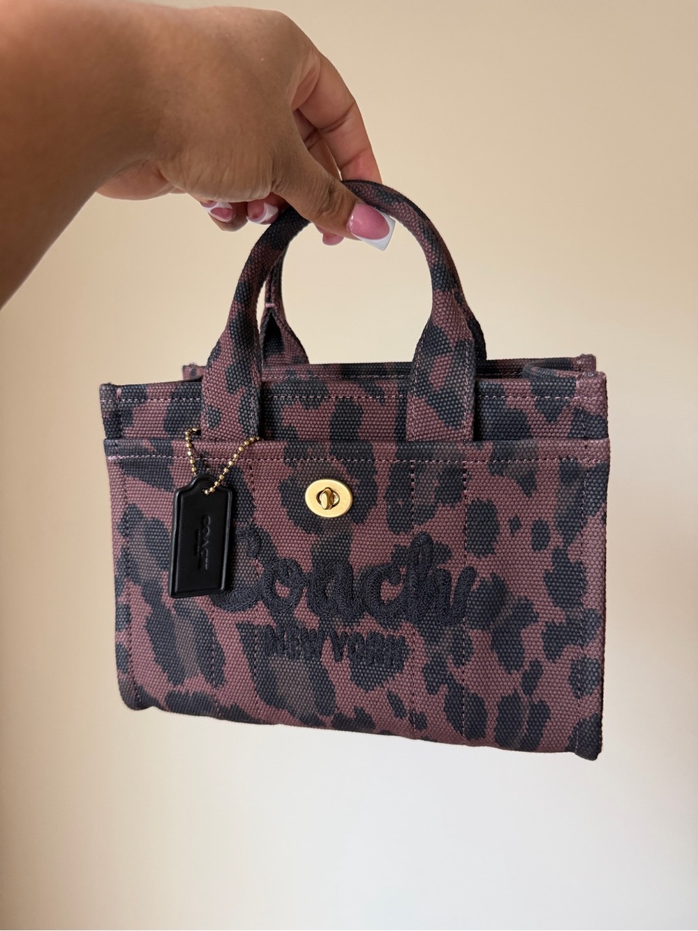 Coach Dark Leopard Cargo Tote 20